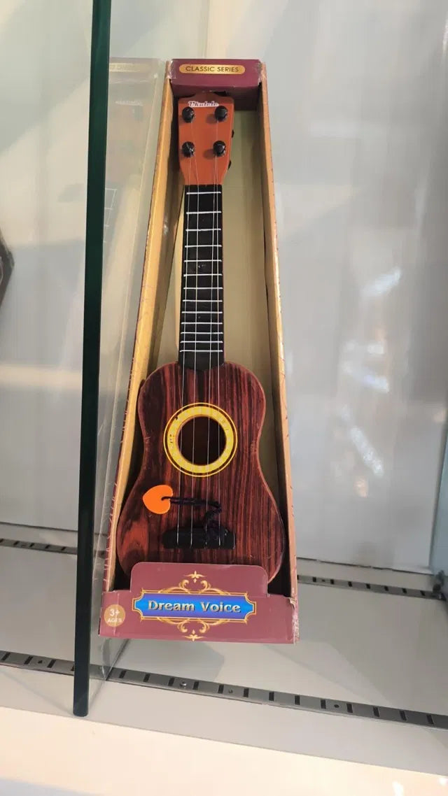 Mini Wooden Finish Plastic Guitar