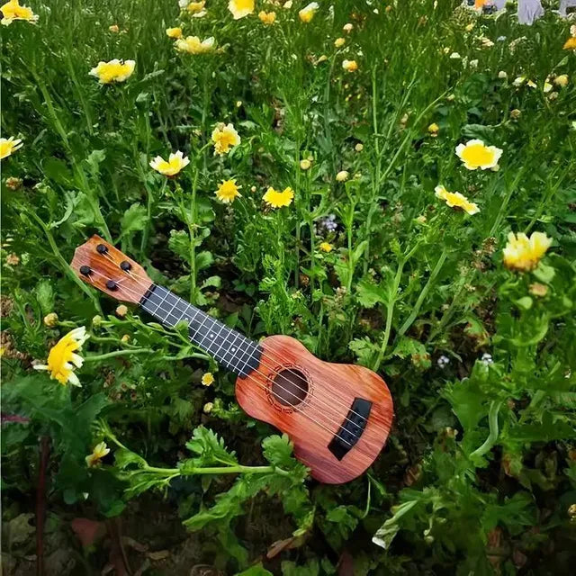 Mini Wooden Finish Plastic Guitar