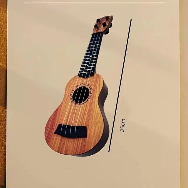 Mini Wooden Finish Plastic Guitar