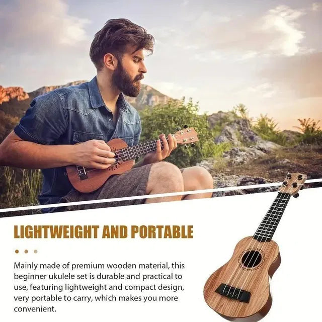 Mini Wooden Finish Plastic Guitar