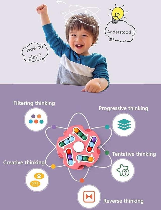 Fidget Toy Rotating Magic Bean Cube Spinner
